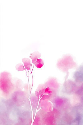 JPG 모양 디자인 꽃 예술 분홍색 컬러 백그라운드 일러스트 자연 생명 수채화 표현 그림 심플 상상력 색채 창의성 스타일 국내일러스트 AI일러스트 AI콘텐츠 식물 생태계 파일형식