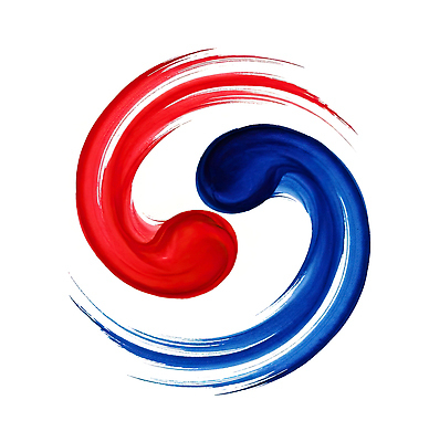 PSD 전통 문양 디자인 문화 예술 상징 컬러 일러스트 붓터치 한국 형상 회화 빨간색 파란색 표현 원형 그림 태극 조화 국내일러스트 도형 아시아 말하기 파일형식