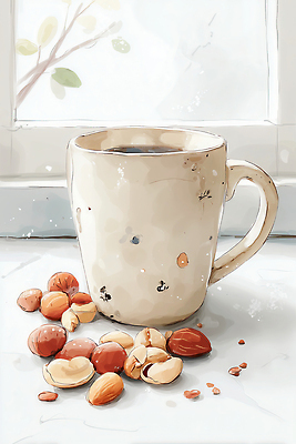 JPG 나무 라이프스타일 여유 커피 음료 음식 일러스트 탁자 디저트 일상 컵 과자 주방 식사 견과류 창가 즐거움 긍정 아몬드 헤이즐넛 홈카페 국내일러스트 AI일러스트 AI콘텐츠 식물 식기 감정 가구 컨셉 창문 라이프 생활 카페 파일형식