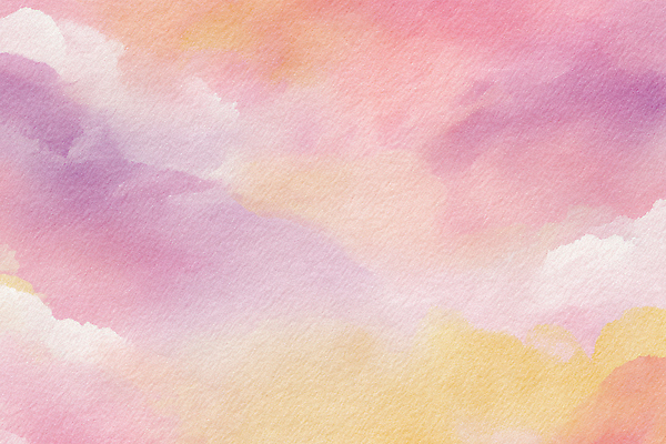 JPG 디자인 예술 분홍색 컬러 백그라운드 일러스트 하늘 수채화 미술 풍경 노란색 보라색 물감 파스텔톤 국내일러스트 AI일러스트 AI콘텐츠 문화예술 미술도구 파일형식