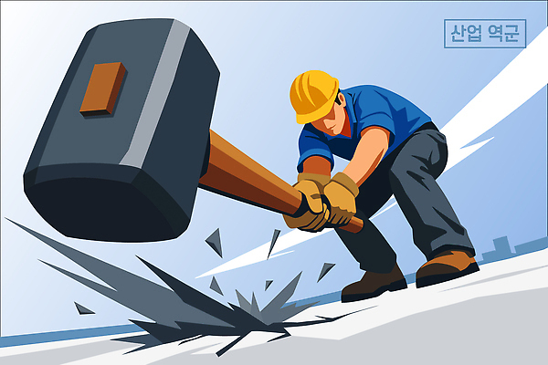 남자 건축 산업 일러스트 바닥 기술 안전 힘 손상 장비 도구 작업 망치 헬멧 도둑 역동적 시멘트 노력 소음 산업근로자 건설근로자 국내일러스트 AI파일 직업 컨셉 사람 소리 공구 보호장비 범죄인 파일형식 벡터