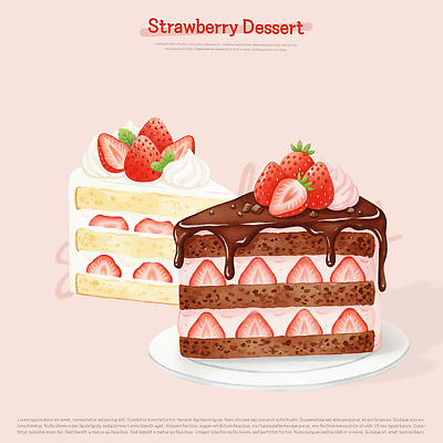 PSD 접시 음식 과일 일러스트 탁자 딸기 디저트 요리 제과 케이크 초콜릿 식사 달콤 설탕 크림 즐거움 제빵 국내일러스트 식기 감정 가구 제과제빵 맛 파일형식