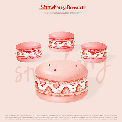 PSD 음식 채소 과일 일러스트 재료 탁자 딸기 디저트 요리 과자 식사 달콤 맛 제조 프레젠테이션 크림 제빵 향 마카롱 국내일러스트 가구 컨셉 제과제빵 파일형식