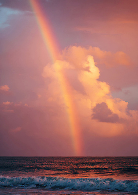 JPG 구름 편집이미지 바다 컬러 무지개 자연 하늘 풍경 해변 물 빛 태양 일몰 환상 수평선 이미지편집 AI컴퓨터그래픽 AI콘텐츠 자연요소 컨셉 노을 생태계 파일형식