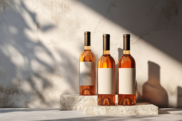 JPG 편집이미지 디자인 백그라운드 조명 장식 빛 인테리어 와인 촬영 주황색 공간 무대 기둥 투명 와인병 편집실사 건축 컬러 병_용기 주류 CG 파일형식