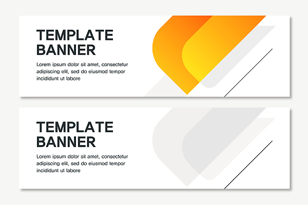 템플릿 배너 컬러 무늬 가로 세트 파일형식 벡터 디자인 주황색 노란색 회색 검은색 텍스트 견본 그래픽 레이아웃 디지털 마케팅 배너템플릿 AI파일 추상 현수막 가로배너 배너세트