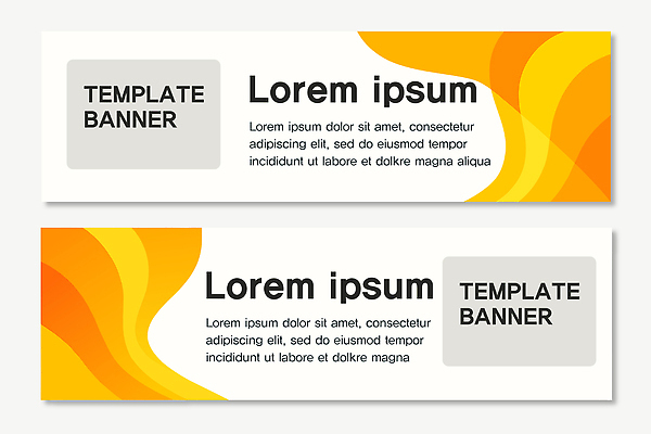 템플릿 배너 컬러 무늬 가로 세트 파일형식 벡터 디자인 텍스트 스크린 구분 주황색 노란색 그래픽 레이아웃 배너템플릿 AI파일 추상 현수막 가로배너 배너세트