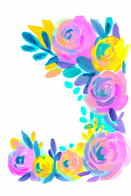 JPG 디자인 꽃 예술 줄기 분홍색 컬러 잎 일러스트 자연 페인팅 장식 초록색 파란색 컬러풀 노란색 모서리 뷰티풀 창의성 국내일러스트 AI일러스트 AI콘텐츠 식물 생태계 파일형식