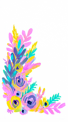 JPG 모양 디자인 꽃 예술 분홍색 컬러 잎 무늬 일러스트 자연 수채화 장식 초록색 파란색 컬러풀 노란색 배열 그림 창의력 스타일 국내일러스트 AI일러스트 AI콘텐츠 식물 생태계 파일형식