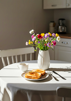 JPG 편집이미지 꽃 커피 빵 가족 식탁 탁자 아침 디저트 일상 햇빛 주방 식사 아침식사 주말 편집실사 AI포토 AI콘텐츠 주간 식물 음료 음식 가구 관계 라이프 태양 CG 파일형식