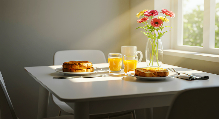 JPG 편집이미지 꽃 음료 음식 빵 과일 식탁 탁자 아침 잔 햇빛 주방 꽃병 식사 아침식사 오렌지주스 편집실사 AI포토 AI콘텐츠 주간 식물 식기 가구 태양 과일주스 CG 파일형식