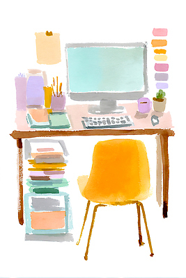 JPG 디자인 컬러 의자 일러스트 아이디어 일상 컴퓨터 사무실 환경 사무용품 작업 조직 집중 책상 문서 정리함 창의성 국내일러스트 AI일러스트 AI콘텐츠 가구 컨셉 비즈니스 문구용품 라이프 전자제품 파일형식