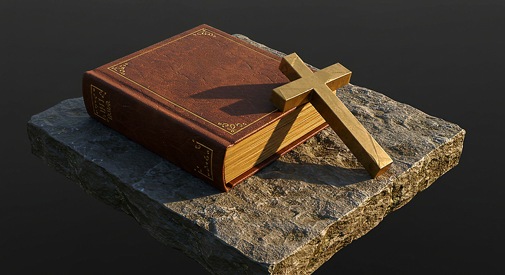 JPG 편집이미지 기독교 종교 상징 십자가 믿음 성경 돌_바위 기도 의식 예배 경전 이미지편집 AI컴퓨터그래픽 AI콘텐츠 감정 종교용품 책 파일형식