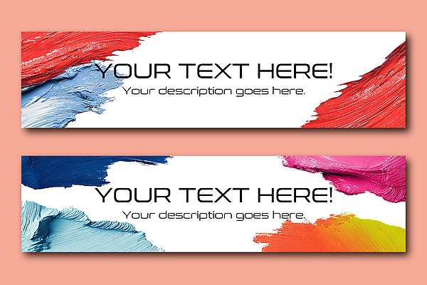 PSD 템플릿 디자인 배너 배너템플릿 가로배너 컬러 텍스트 그래픽 페인트 물감 공간 표현 알림 상업 온라인 마케팅 창작 배너세트 가로 세트 미술도구 파일형식