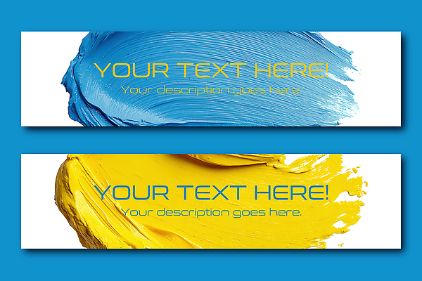 모양 PSD 템플릿 디자인 배너템플릿 가로배너 예술 컬러 백그라운드 파란색 노란색 페인트 물감 표현 혼합 그림 배너세트 효과 배너 가로 세트 미술도구 파일형식