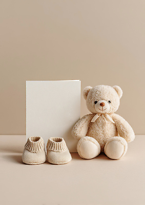 JPG 편집이미지 인형 컬러 백그라운드 신발 기념 임신 곰인형 아기용품 축하 아기 출산 생일 오브젝트 준비 부드러움 카피스페이스 디테일 편집실사 AI포토 AI콘텐츠 기념일 컨셉 사람 공백 감각 CG 파일형식