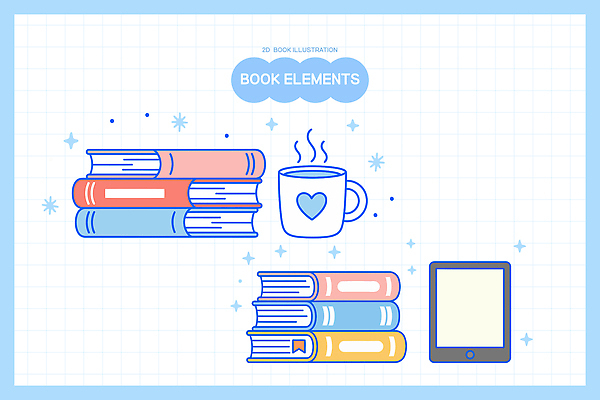 디자인 커피 예술 컬러 일러스트 도안 탁자 사랑 책 독서 디지털 머그컵 표현 전자책 오브젝트 엘리먼트 스타일 국내일러스트 AI파일 감정 음료 가구 컵 파일형식 벡터