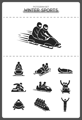 스포츠 포즈 일러스트 겨울스포츠 운동선수 동계올림픽 아웃도어 그래픽 픽토그램 운동 촬영 피규어 속도 썰매 트랙 전략 대회 국가대표 슬라이딩 국내일러스트 AI파일 올림픽 건강 미니어처 파일형식 벡터