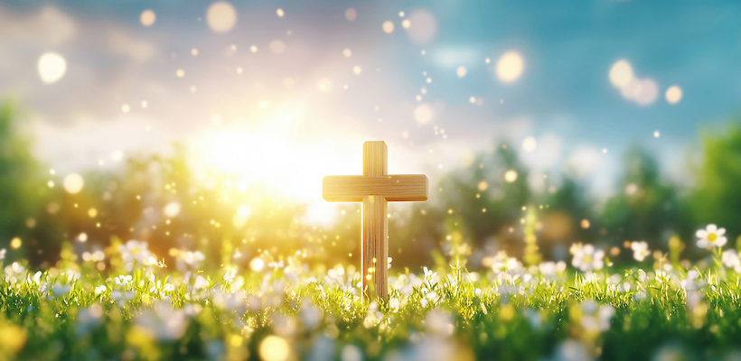 JPG 나무 편집이미지 꽃 기독교 종교 십자가 자연 풍경 초원 여름 빛 햇빛 태양 봄 새벽 들꽃 이미지편집 AI컴퓨터그래픽 AI콘텐츠 자연요소 식물 계절 생태계 파일형식