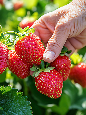 JPG 식물 편집이미지 손 농업 채소 과일 자연 딸기 초록색 여름 농장 정원 수확 신선 딸기밭 제철음식 제철과일 편집실사 AI인물포토 AI콘텐츠 계절 산업 음식 컬러 밭 신체부위 CG 생태계 제철 파일형식 AI포토