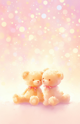 JPG 응시 기념일 감정 인형 분홍색 포즈 백그라운드 일러스트 발렌타인데이 사랑 장식 친구 인테리어 귀여움 곰인형 방 물방울 장면 소통 나란히 소프트 국내일러스트 AI일러스트 AI콘텐츠 디자인 시선 컬러 컨셉 관계 데이이벤트 이벤트 파일형식