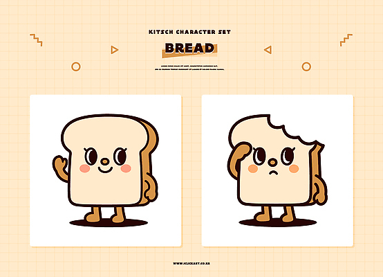 모양 캐릭터 디자인 감정 음식 빵 일러스트 생명 대화 웃음 세트 표현 유머 편안함 식빵 즐거움 고민 창의성 일러캐릭터 AI파일 표정 말하기 감각 파일형식 벡터