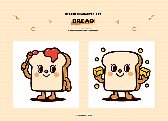 모양 캐릭터 디자인 어린이 음식 컬러 일러스트 그래픽 세트 귀여움 표현 잼 식빵 그림 버터 브레드 창작 일러캐릭터 AI파일 빵 컨셉 사람 소스_음식 파일형식 벡터