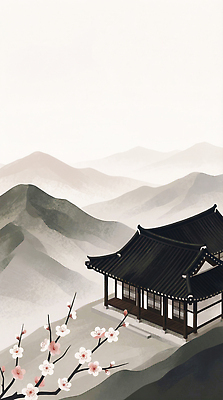 JPG 나무 한국문화 전통 건축 고건축 일러스트 봄꽃 자연 산 거리 한옥 한국 풍경 마을 일출 일몰 매화 조화 뷰티풀 색감 옛날 국내일러스트 AI일러스트 AI콘텐츠 식물 동양문화 한국전통 건축물 꽃 아시아 노을 봄 생태계 파일형식