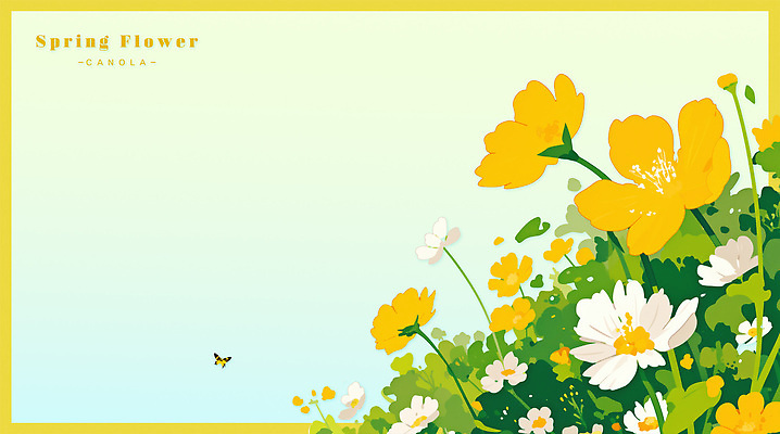PSD 식물 꽃잎 꽃 꽃밭 일러스트 자연 생명 풍경 초원 농장 노란색 봄 흰색 유채 생태계 향기 만개 국내일러스트 계절 컬러 농업 냄새 파일형식