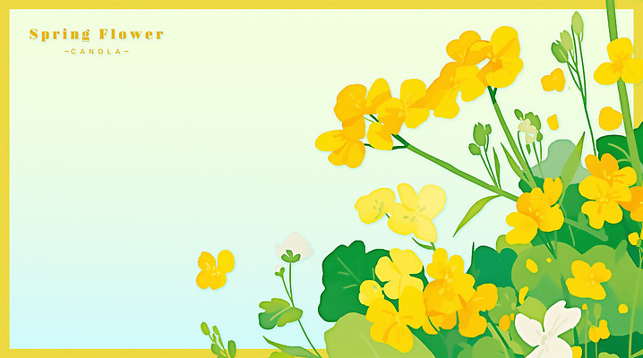 PSD 식물 계절 꽃 화초 꽃밭 일러스트 자연 생명 풍경 초원 파란색 노란색 새싹 봄 유채 식물원 국내일러스트 컬러 생태계 파일형식
