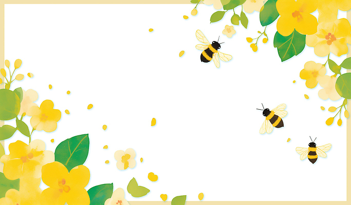 PSD 식물 디자인 꽃잎 꽃 화초 백그라운드 일러스트 자연 생명 공중 여름 노란색 정원 봄 꿀벌 생태계 조화 벌집 뷰티풀 국내일러스트 계절 컬러 벌_곤충 파일형식