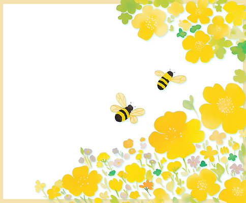 PSD 식물 꽃 화초 곤충 이동 꽃밭 일러스트 모션 자연 생명 날씨 풍경 야외 일상 노란색 봄 꿀벌 생태계 꽃가루 수분_꽃가루 국내일러스트 동물 계절 컬러 컨셉 라이프 벌_곤충 가루 파일형식