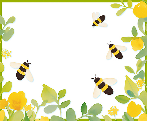 PSD 식물 꽃 화초 컬러 곤충 백그라운드 이동 일러스트 자연 나뭇잎 여름 환경 정원 식사 봄 비행 작업 꿀벌 생태계 꿀 여왕벌 국내일러스트 동물 계절 컨셉 잎 벌_곤충 파일형식