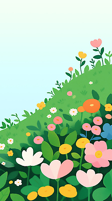 PSD 식물 꽃 컬러 일러스트 자연 생명 날씨 풍경 초원 야외 여름 햇빛 환경 정원 봄 언덕 뷰티풀 색채 국내일러스트 계절 태양 생태계 파일형식