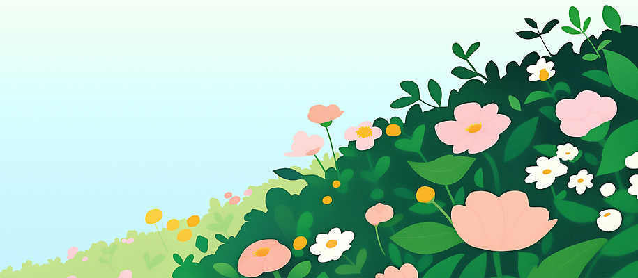 PSD 나무 식물 꽃 컬러 잎 꽃밭 일러스트 자연 생명 풍경 초원 초록색 여름 햇빛 환경 봄 조화 뷰티풀 국내일러스트 계절 태양 생태계 파일형식