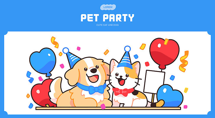 동물 리본 컬러 일러스트 모션 놀이 장식 친구 반려동물 파티 귀여움 고양이 하트 축하 개 즐거움 장면 풍선 국내일러스트 AI파일 모양 감정 컨셉 포유류 관계 이벤트 파일형식 벡터