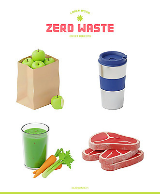 PSD 편집이미지 음식 채소 가정 잔 건강 육류 종이봉투 환경 식사 주스 사과 채식 제로웨이스트 편집3D 식기 음료 과일 식재료 봉투 3D 그린캠페인 사회이슈 파일형식