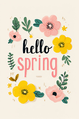 JPG 식물 문자 디자인 계절 꽃 분홍색 컬러 백그라운드 잎 일러스트 자연 생명 대화 장식 봄 즐거움 그림 뷰티풀 국내일러스트 AI일러스트 AI콘텐츠 감정 말하기 생태계 파일형식