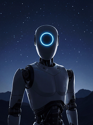 JPG 편집이미지 디자인 별 과학 하늘 미래 산 기술 사람 기계 로봇 혁명 존재 AI_인공지능 이미지편집 AI컴퓨터그래픽 AI콘텐츠 자연요소 컨셉 파일형식