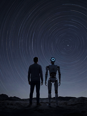 JPG 편집이미지 별 과학 모션 자연 하늘 미래 기술 사람 친구 우주 관찰 로봇 이미지편집 AI컴퓨터그래픽 AI콘텐츠 자연요소 컨셉 관계 생태계 파일형식