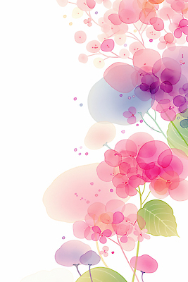 JPG 모양 식물 디자인 꽃 감정 예술 분홍색 컬러 백그라운드 일러스트 자연 수채화 환경 보라색 물감 화려 즐거움 그림 뷰티풀 상상력 국내일러스트 AI일러스트 AI콘텐츠 컨셉 미술도구 생태계 파일형식