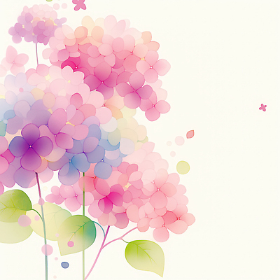 JPG 식물 디자인 사계절 꽃잎 꽃 예술 분홍색 컬러 백그라운드 꽃밭 일러스트 자연 생명 수채화 여름 보라색 봄 원형 화사함 수국 조화 뷰티풀 국내일러스트 AI일러스트 AI콘텐츠 도형 계절 컨셉 생태계 파일형식