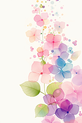 JPG 모양 식물 디자인 꽃잎 꽃 예술 분홍색 컬러 백그라운드 일러스트 자연 수채화 여름 보라색 봄 성장 배열 장면 조화 뷰티풀 국내일러스트 AI일러스트 AI콘텐츠 계절 생태계 파일형식