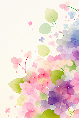 JPG 모양 디자인 꽃 감정 예술 분홍색 컬러 백그라운드 잎 패턴 일러스트 자연 수채화 장식 초록색 보라색 물감 작품 뷰티풀 국내일러스트 AI일러스트 AI콘텐츠 식물 무늬 미술 미술도구 생태계 파일형식