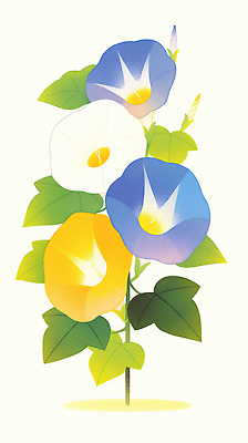 JPG 모양 식물 꽃 화초 줄기 컬러 잎 일러스트 자연 생명 장식 여름 정원 봄 원예 나팔꽃 조화 뷰티풀 원예가 국내일러스트 AI일러스트 AI콘텐츠 직업 계절 취미 생태계 파일형식