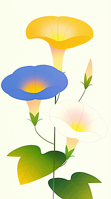 JPG 식물 디자인 꽃 줄기 컬러 잎 꽃밭 일러스트 자연 형상 풍경 여름 파란색 노란색 정원 봄 흰색 나팔꽃 뷰티풀 국내일러스트 AI일러스트 AI콘텐츠 계절 생태계 파일형식