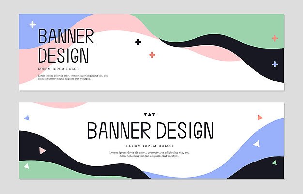 모양 템플릿 디자인 배너 배너템플릿 가로배너 컬러 그래픽 검은색 공간 현수막 표현 모던 이미지 조합 파스텔톤 활용 스타일 배너세트 AI파일 컨셉 가로 세트 파일형식 벡터