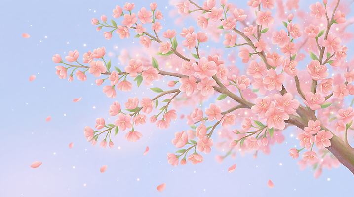 JPG 나무 식물 계절 꽃잎 꽃 분홍색 일러스트 자연 하늘 바람 풍경 일상 소풍 봄 벚꽃 나뭇가지 꽃구경 뷰티풀 국내일러스트 자연요소 컬러 날씨 라이프 야외활동 생태계 파일형식