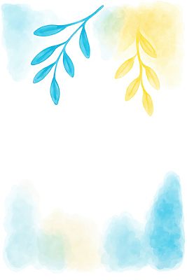 JPG 모양 식물 디자인 예술 컬러 백그라운드 일러스트 자연 나뭇잎 수채화 미술 장식 파란색 노란색 봄 그림 채색 미니멀 수채화물감 국내일러스트 계절 잎 문화예술 물감 생태계 파일형식