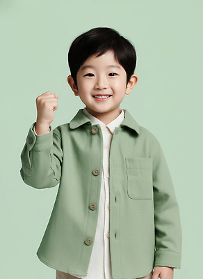 JPG 편집이미지 손 옷 행복 감정 어린이 포즈 백그라운드 표정 미소 소년 연두색 촬영 즐거움 의료성형뷰티 편집실사 AI인물포토 AI콘텐츠 남자 사람 신체부위 초록색 CG 파일형식 AI포토